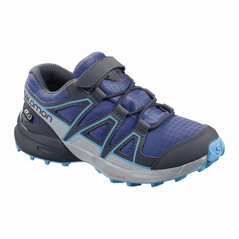 Buty Do Biegania W Terenie Dziecięce Salomon SPEEDCROSS CLIMASALOMON™ WODOODPORNY - Granatowe / Nieb